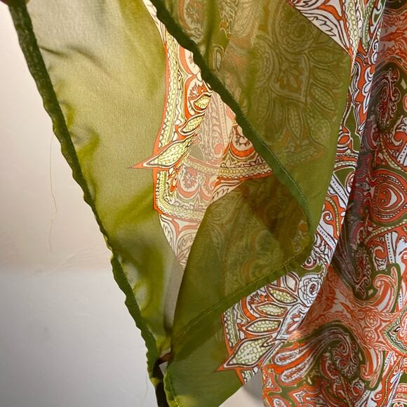 Sara Michelle Orange Green Top Size 1X - Picture 7 of 7